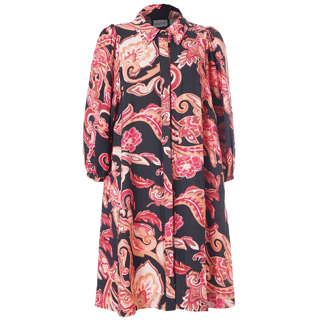 Gozzip Woman GWilma Dress Dress Black with orange flowers