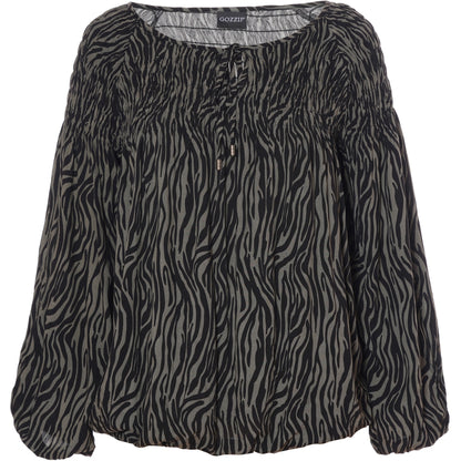 Gozzip Woman Gerda Blouse Blouse Army Green Printed