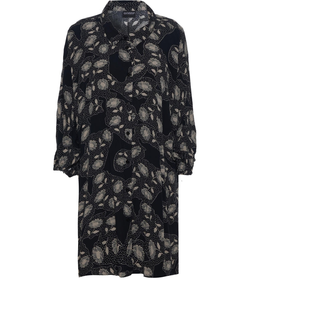 Gozzip Woman Gerda Oversize shirt Tunic Oversize shirt tunic Black with Beige