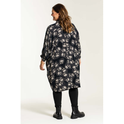 Gozzip Woman Gerda Oversize shirt Tunic Oversize shirt tunic Black with Beige