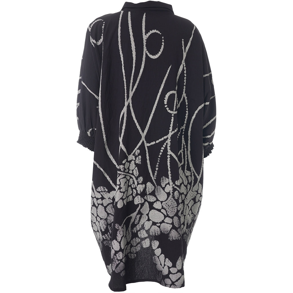 Gozzip Woman Gerda Oversize shirt Tunic Shirt Tunic Black with border print