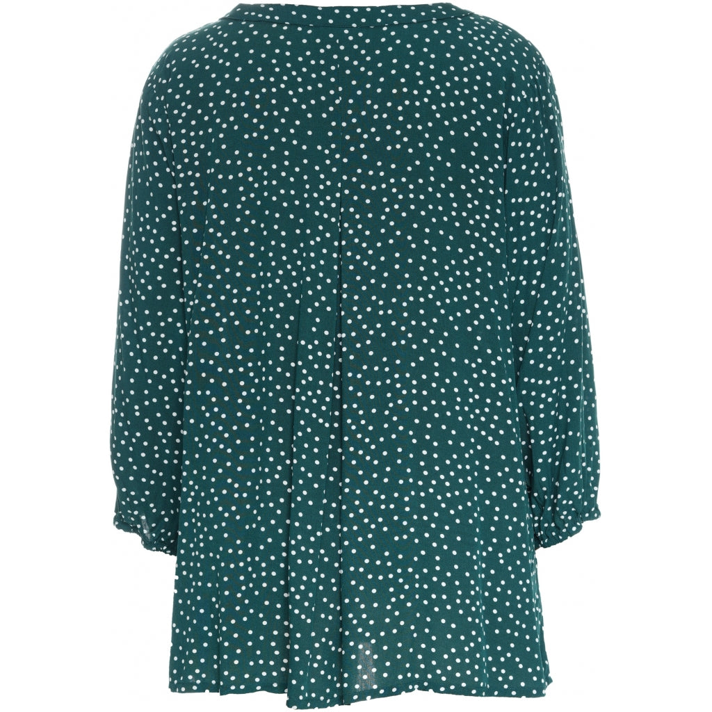 Gozzip Woman Gertrud Blouse Blouse Petrol Green dots
