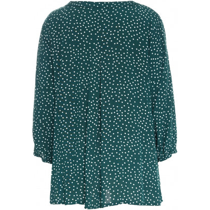 Gozzip Woman Gertrud Blouse Blouse Petrol Green dots