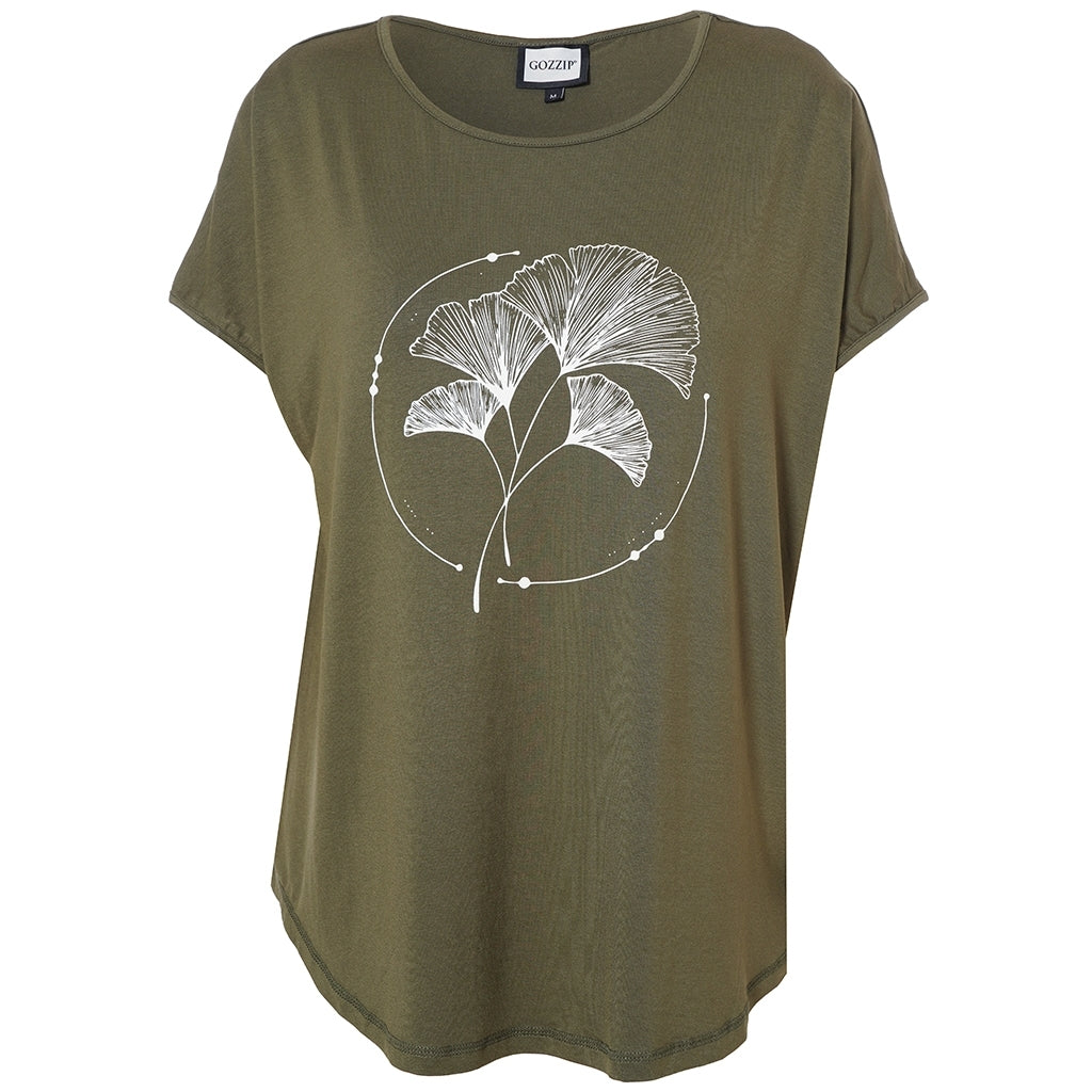 Gozzip Woman Gitte T-shirt with print T-Shirt Olive