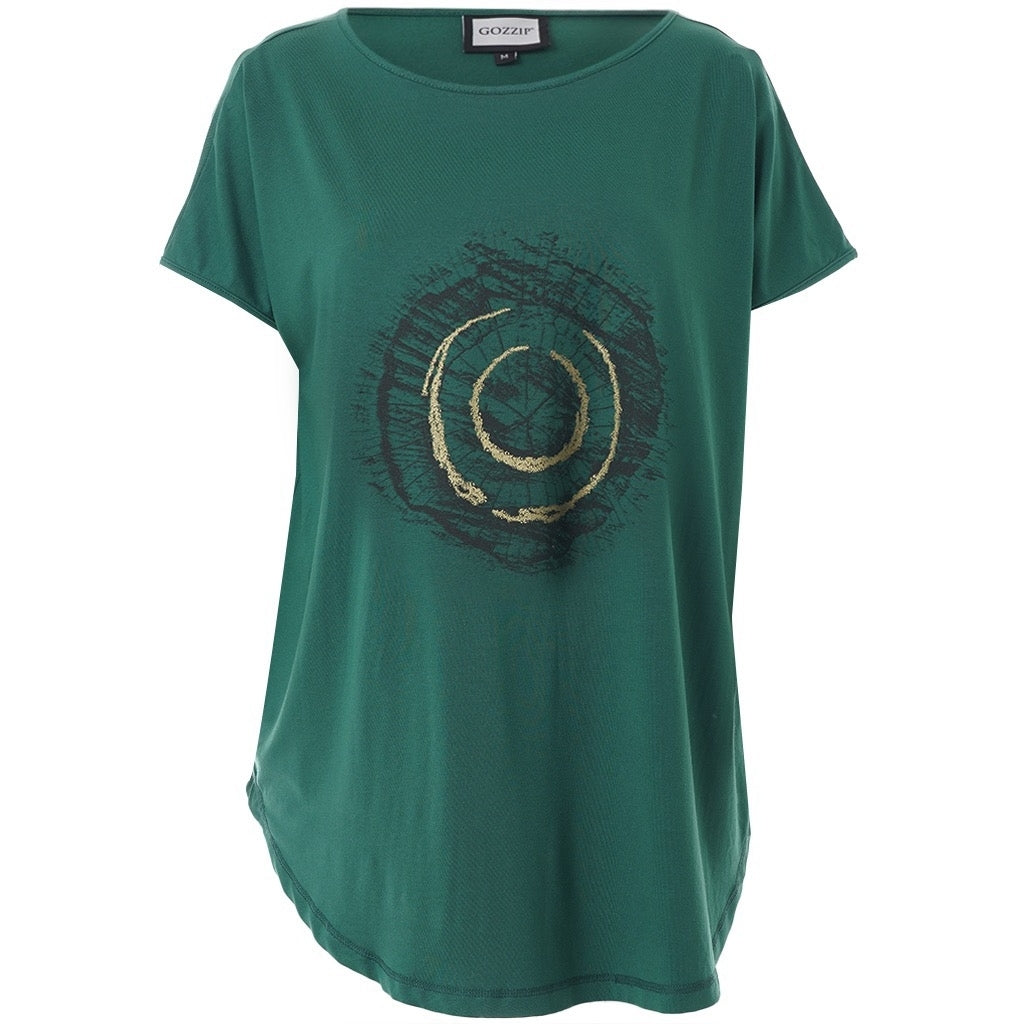 Gozzip Woman Gitte T-shirt with print T-Shirt Green