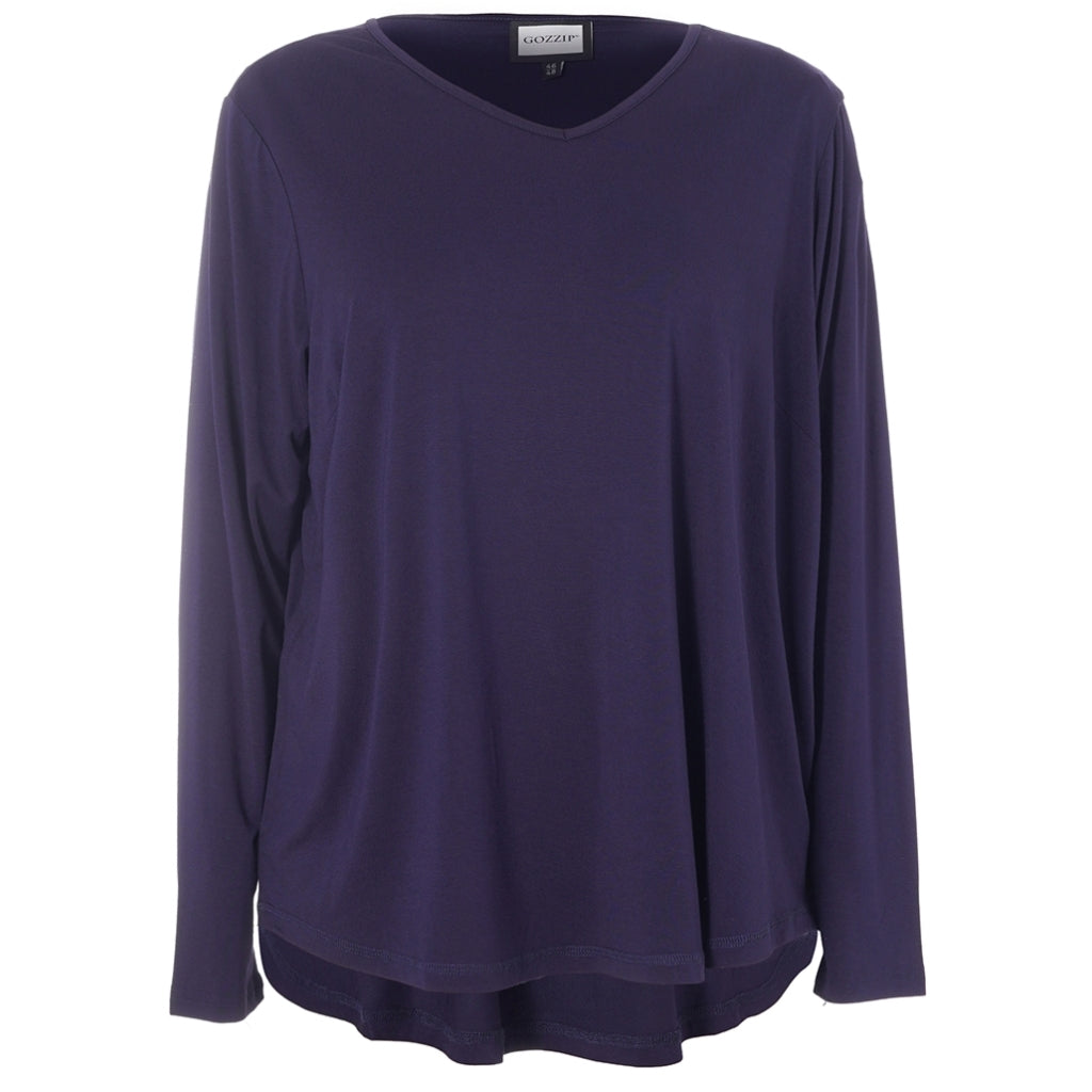 Gozzip Woman Gitte t-shirt with long sleeves T-Shirt 100 Navy