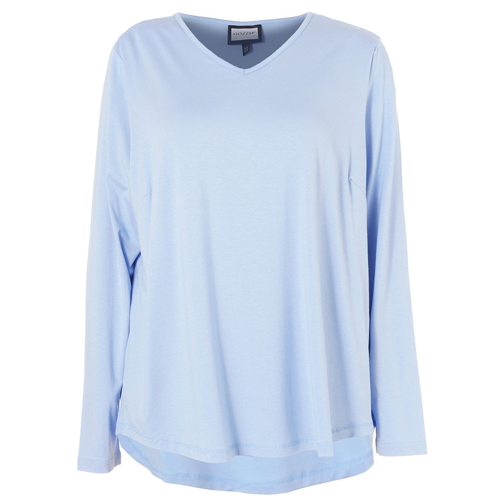 Gozzip Woman Gitte t-shirt with long sleeves T-Shirt 1 Light Blue
