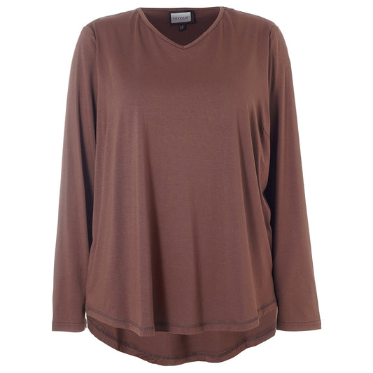Gozzip Woman Gitte t-shirt with long sleeves T-Shirt Brown