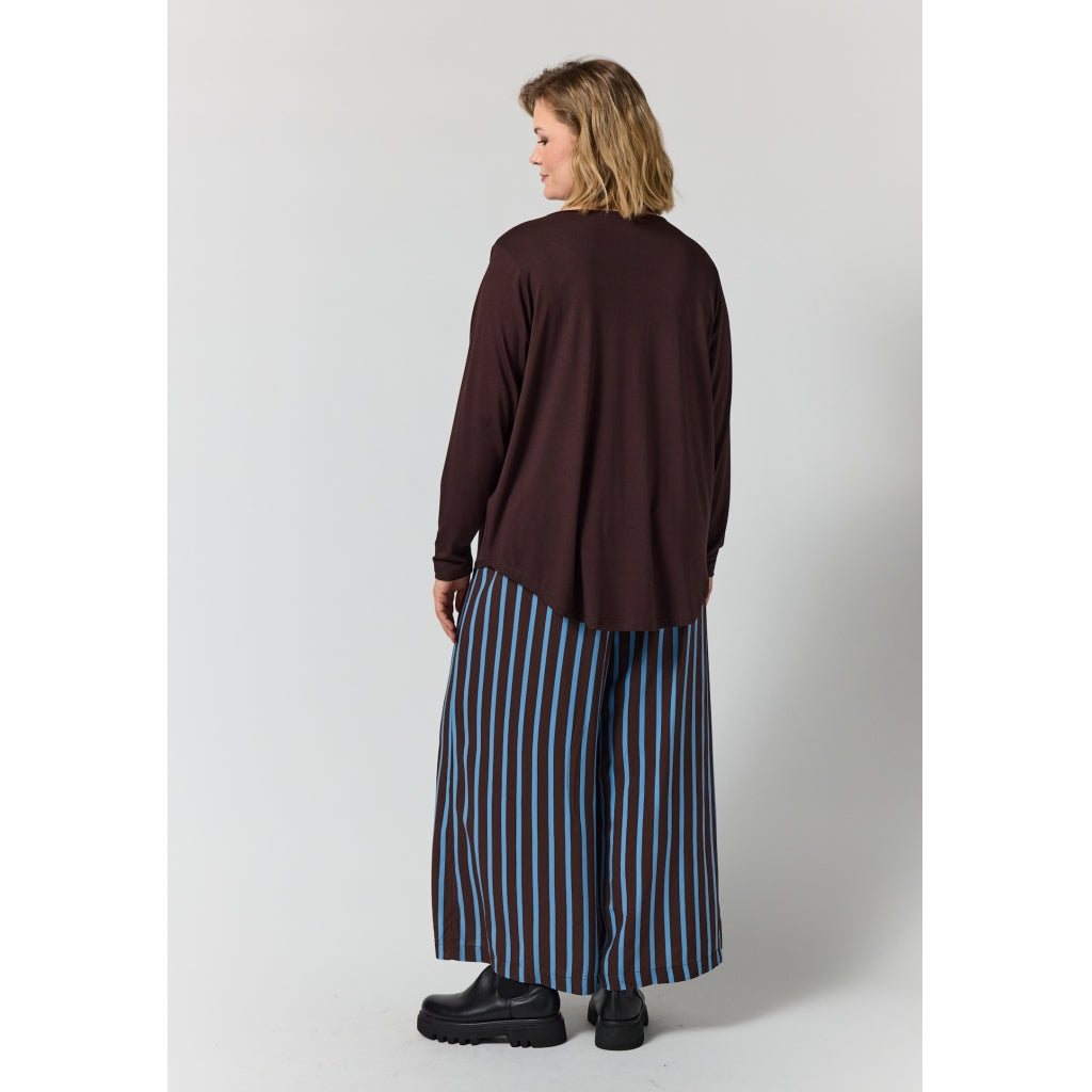 Gozzip Woman Gitte t-shirt with long sleeves with stones T-Shirt Brown