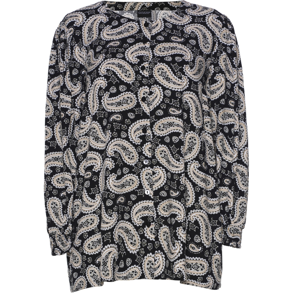 Gozzip Woman Ingelise Shirt Blouse Shirt Blouse Black printed
