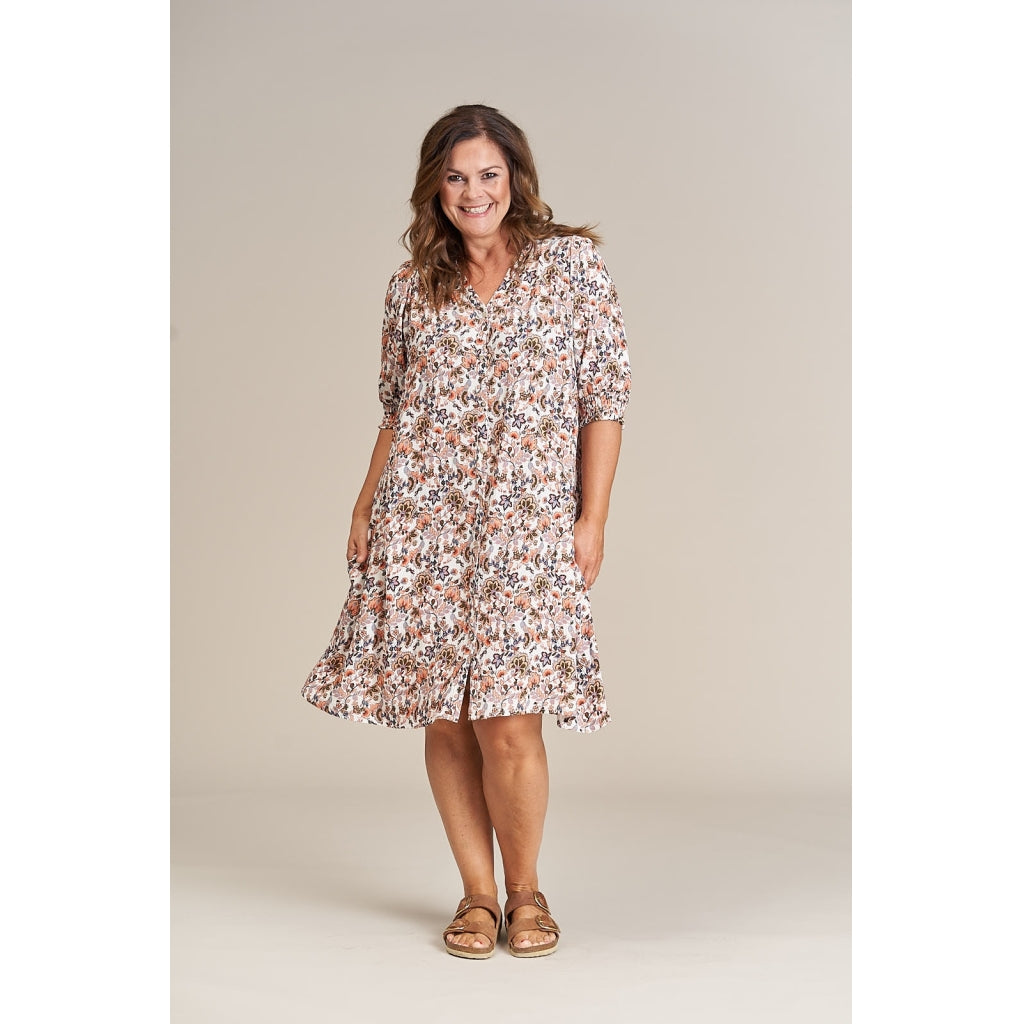 Gozzip Woman Jenny Shirt Tunic Shirt Tunic Dusty peach print