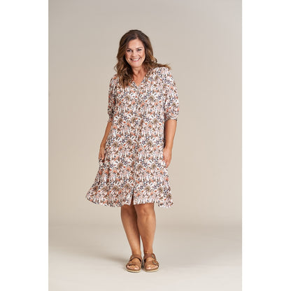 Gozzip Woman Jenny Shirt Tunic Shirt Tunic Dusty peach print