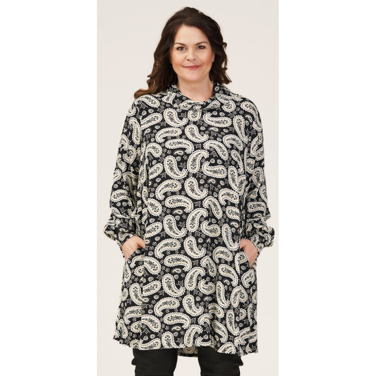 Gozzip Woman Mariann Tunic Tunic Black printed