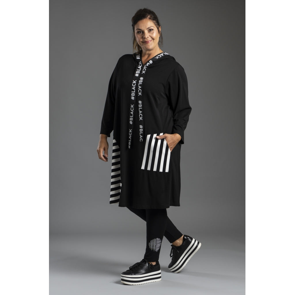 Gozzip Woman Marion Tunic Tunic Black with mix with stripe