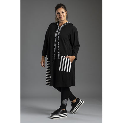 Gozzip Woman Marion Tunic Tunic Black with mix with stripe
