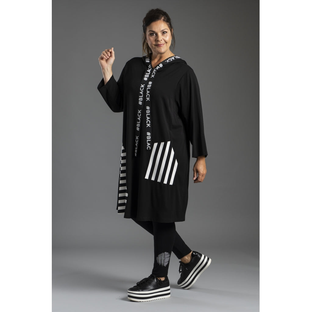 Gozzip Woman Marion Tunic Tunic Black with mix with stripe