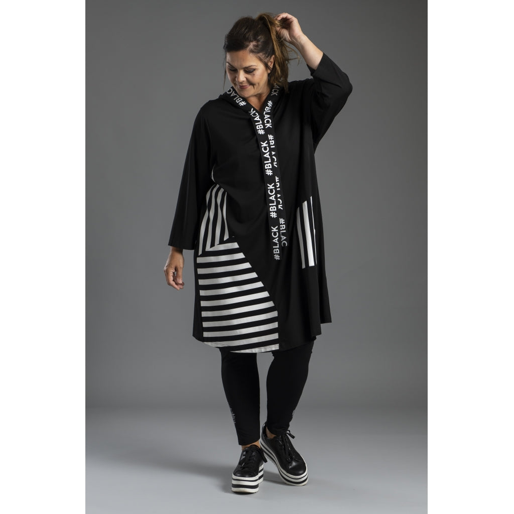 Gozzip Woman Marion Tunic Tunic Black with mix with stripe