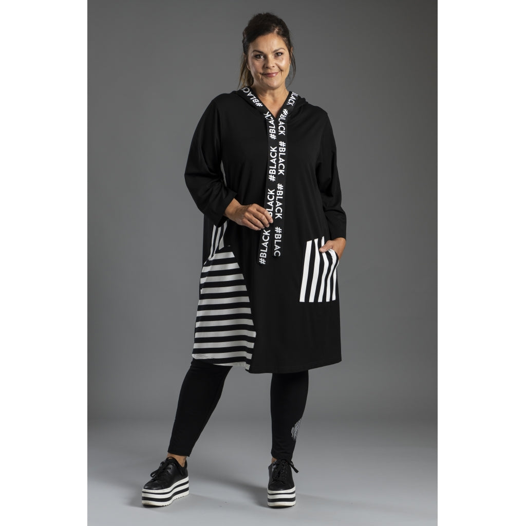 Gozzip Woman Marion Tunic Tunic Black with mix with stripe