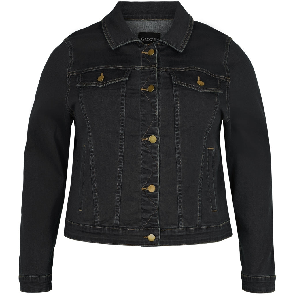 Gozzip Woman Maya Denim Jacket Jacket Black denim