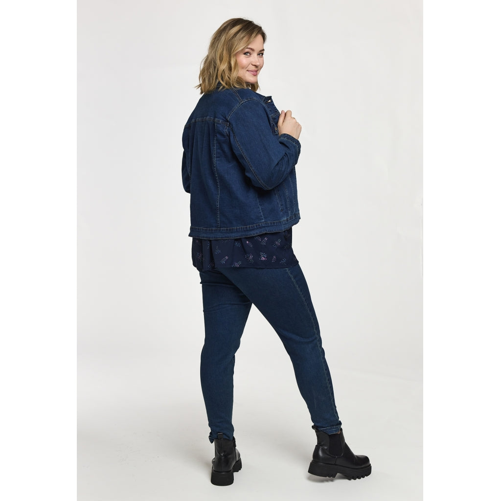 Gozzip Woman Maya Denim Jacket Jacket Dark blue denim