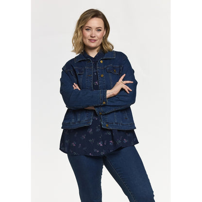 Gozzip Woman Maya Denim Jacket Jacket Dark blue denim