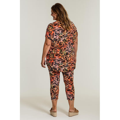Gozzip Woman Merete 7/8 Leggings 7/8 leggings Coral Muliti Print