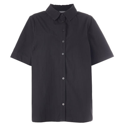 Gozzip Woman Pian Short sleeve Shirt Shirt Black