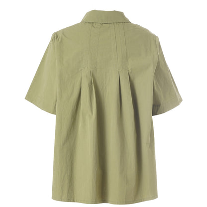 Gozzip Woman Pian Short sleeve Shirt Shirt Green