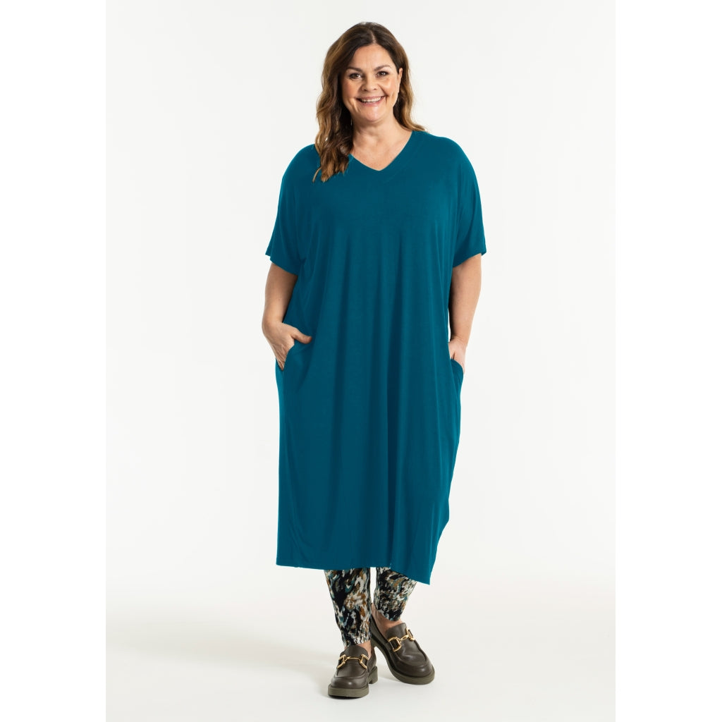 Gozzip Woman Pil Oversize Dress Dress Petrol