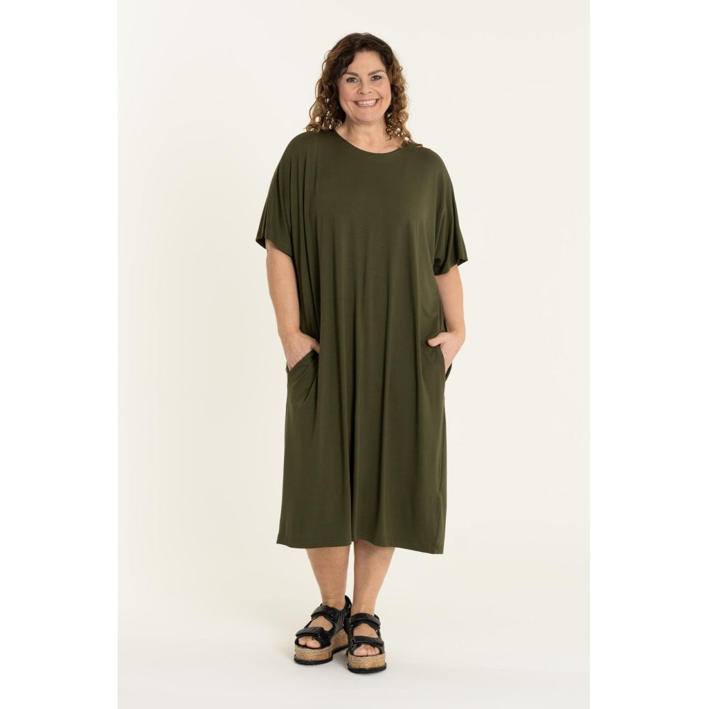Gozzip Woman Pil Oversize Dress Oversize Dress Army Green