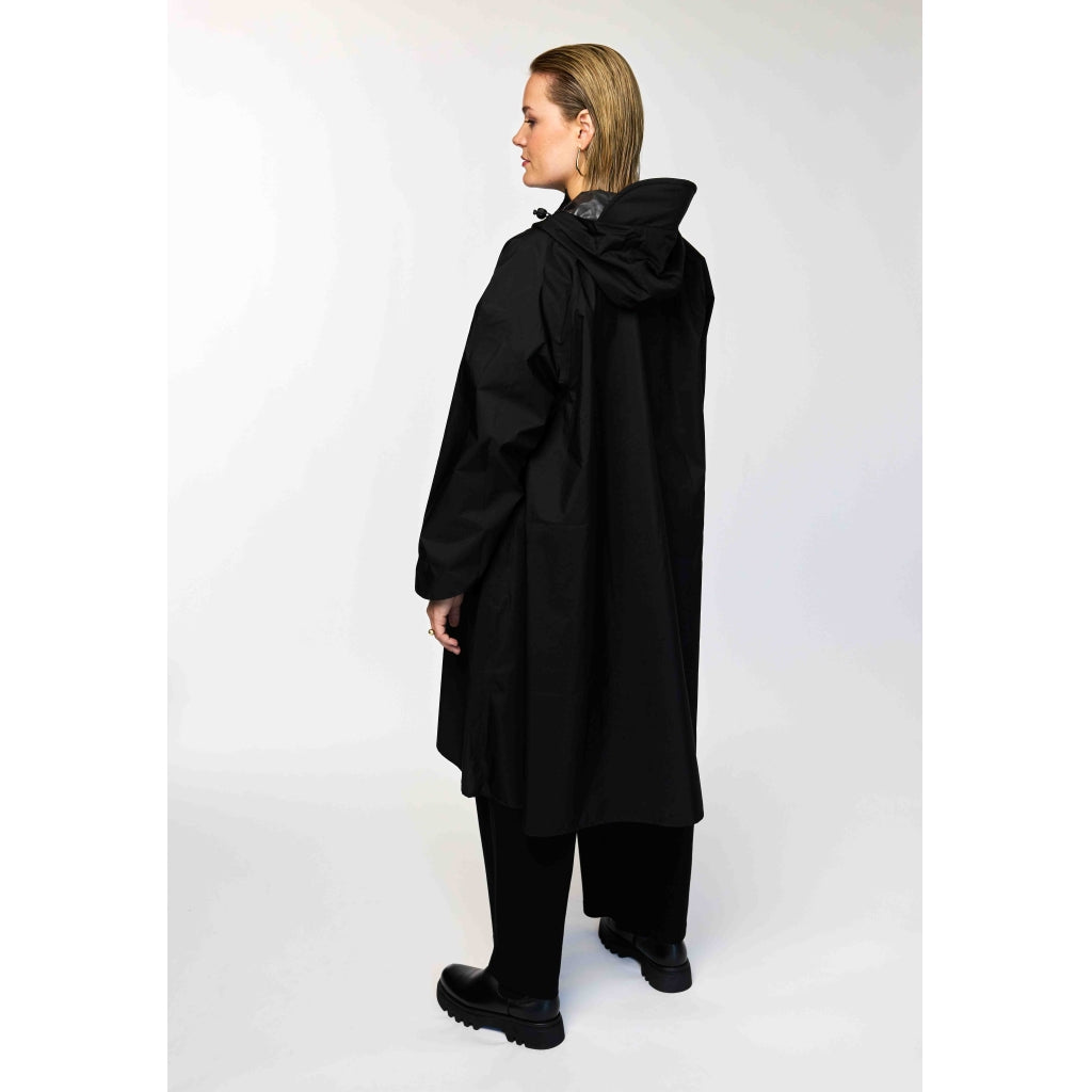 Gozzip Woman Rain Poncho Poncho Black