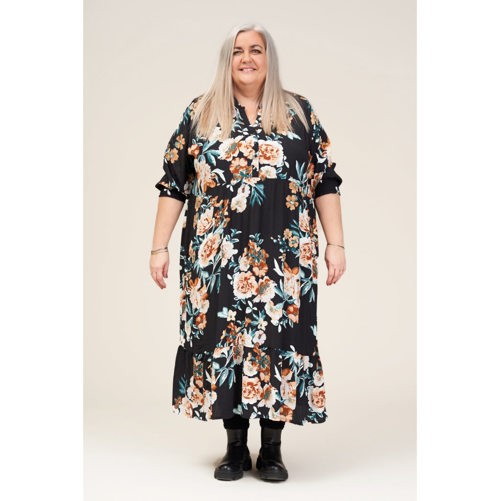 Gozzip Woman Victoria Dress Dress Black printed