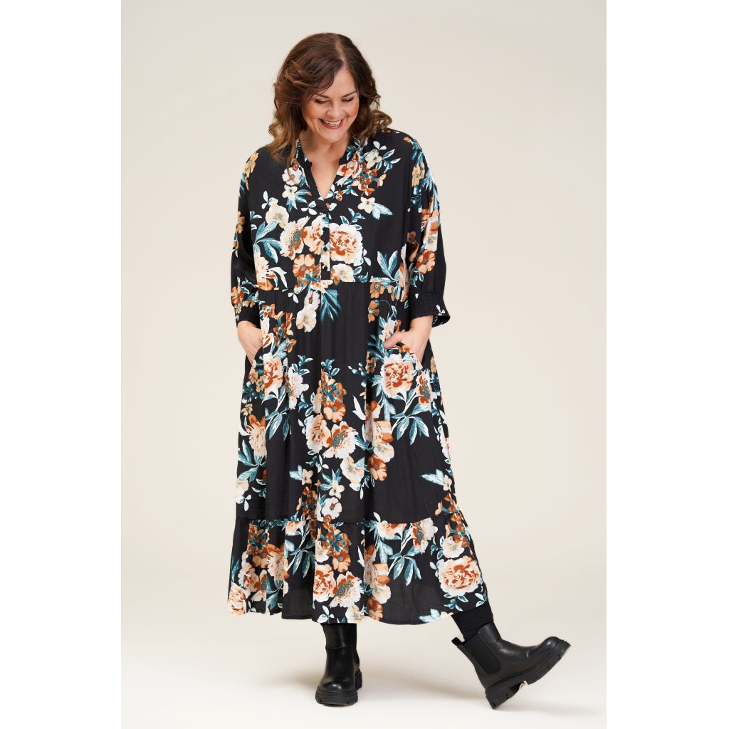 Gozzip Woman Victoria Dress Dress Black printed